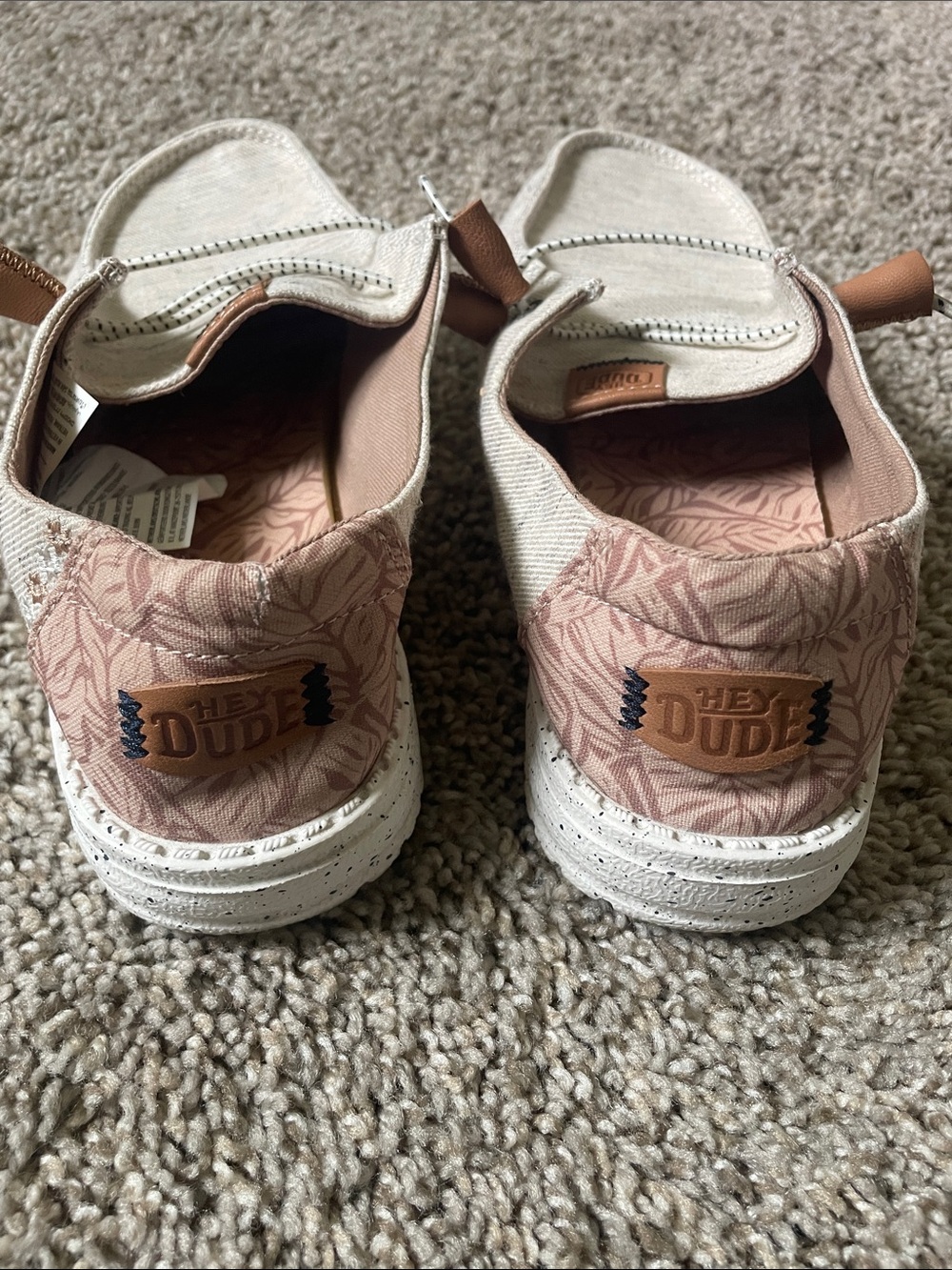 Hey Dude Slip-On Shoes in Blush Floral and Cream